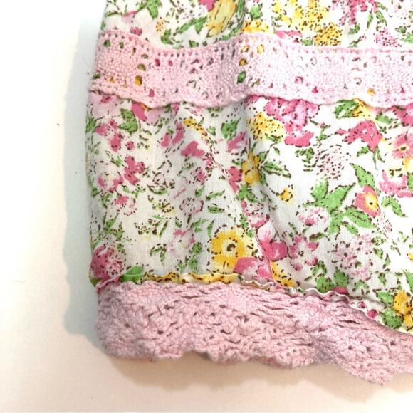 Maggie and Zoe Easter Spring Floral Pink Lace Green Yellow Flowers Dress - Picture 2 of 10